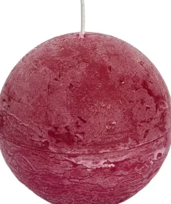 Spaas Kugelkerze Rustic rot 24 Std. D 8 cm