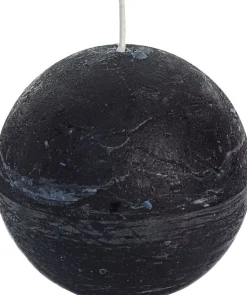 Spaas Kugelkerze Rustic schwarz 40 Std. D 10 cm