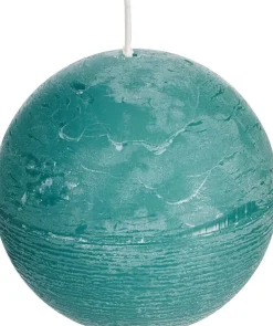 Spaas Kugelkerze Rustic türkis 40 Std. D 10 cm