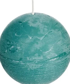 Spaas Kugelkerze Rustic türkis 24 Std. D 8 cm