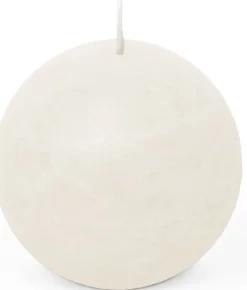 Spaas Kugelkerze Rustic weiß 24 Std. D 8 cm