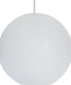 Spaas Kugelkerze Rustic weiß 40 Std. D 10 cm