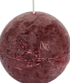 Spaas Kugelkerze Rustic weinrot 40 Std. D 10 cm