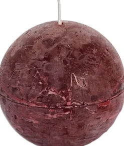 Spaas Kugelkerze Rustic weinrot 24 Std. D 8 cm