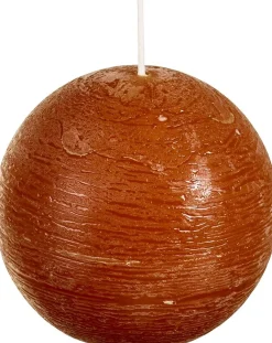 Spaas Kugelkerze Rustic zimtbraun 40 Std. D 10 cm