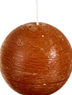 Spaas Kugelkerze Rustic zimtbraun 24 Std. D 8 cm