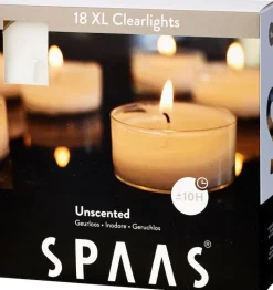 Spaas Maxi-Teelichter weiß / transparente Hülle 10 Std. 18 St.