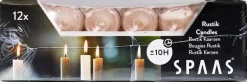 Spaas Stabkerzen Rustic beige H 25 cm 12 St.