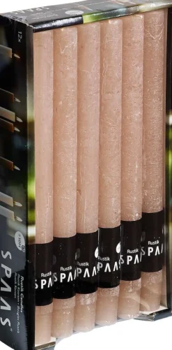 Spaas Stabkerzen Rustic beige H 25 cm 12 St.