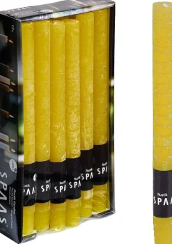 Spaas Stabkerzen Rustic gelb H 25 cm 12 St.