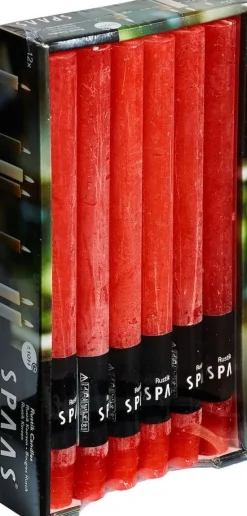 Spaas Stabkerzen Rustic rot H 25 cm 12 St.