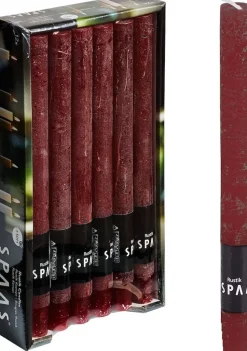 Spaas Stabkerzen Rustic weinrot H 25 cm 12 St.