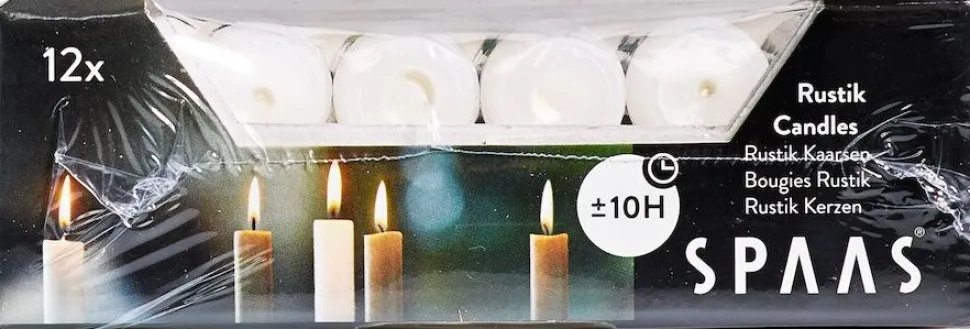 Spaas Stabkerzen Rustic weiß H 25 cm 12 St.