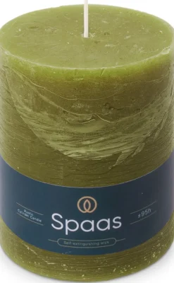 Spaas Stumpenkerze Essential collection olivgrün 95 Std. D 10 H 13 cm