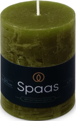 Spaas Stumpenkerze Essential collection olivgrün 35 Std. D 7 H 9,5 cm