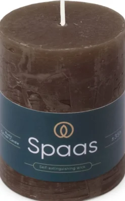 Spaas Stumpenkerze Essential Collection dunkelbraun 35 Stunden D 7 H 9,5 cm