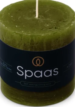 Spaas Stumpenkerze Essential collection olivgrün 25 Std. D 7 H 7 cm