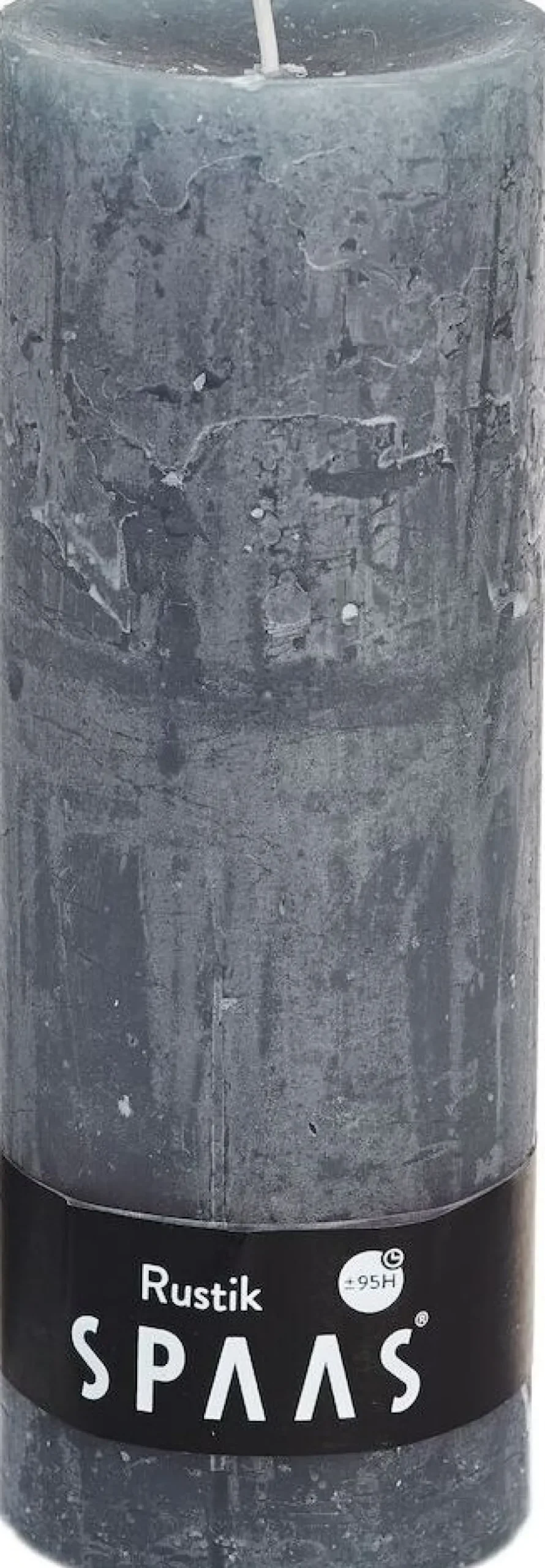 Spaas Stumpenkerze Rustic grau D 6,8 cm H 19 cm