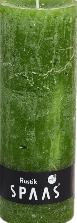 Spaas Stumpenkerze Rustic olivgrün D 6,8 cm H 19 cm