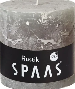 Spaas Stumpenkerze Rustic grau D 10 cm H 10 cm