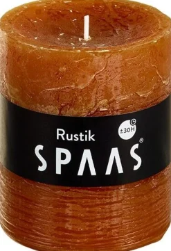 Spaas Stumpenkerze Rustic zimtbraun D 7 cm H 8 cm