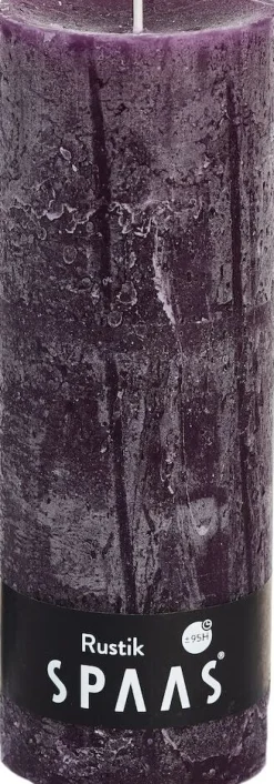 Spaas Stumpenkerze Rustic violett D 6,8 cm H 19 cm