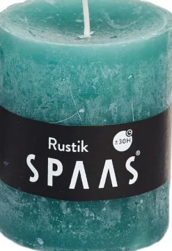 Spaas Stumpenkerze Rustic türkis D 7 cm H 8 cm