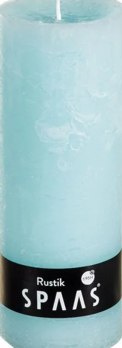 Spaas Stumpenkerze Rustic blau D 6,8 cm H 19 cm