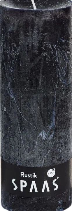 Spaas Stumpenkerze Rustic schwarz D 6,8 cm H 19 cm