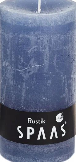 Spaas Stumpenkerze Rustic grau-blau D 7 cm H 13 cm