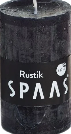 Spaas Stumpenkerze Rustic schwarz D 4,8 cm H 8 cm