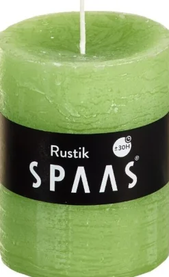Spaas Stumpenkerze Rustic hellgrün D 7 cm H 8 cm
