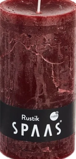 Spaas Stumpenkerze Rustic weinrot D 7 cm H 13 cm