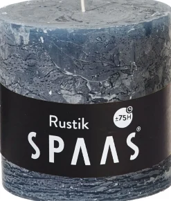 Spaas Stumpenkerze Rustic petrolblau D 10 cm H 10 cm