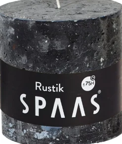 Spaas Stumpenkerze Rustic schwarz D 10 cm H 10 cm