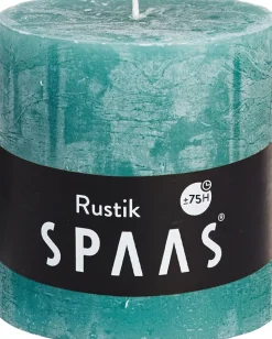 Spaas Stumpenkerze Rustic türkis D 10 cm H 10 cm