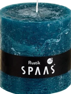 Spaas Stumpenkerze Rustic blau-grün D 10 cm H 10 cm