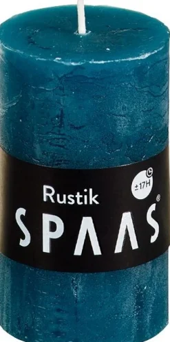 Spaas Stumpenkerze Rustic blau-grün D 4,8 cm H 8 cm