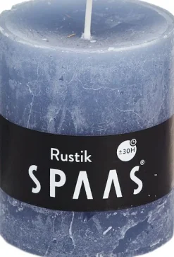 Spaas Stumpenkerze Rustic grau-blau D 7 cm H 8 cm