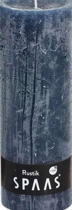 Spaas Stumpenkerze Rustic petrolblau D 6,8 cm H 19 cm