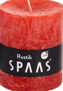 Spaas Stumpenkerze Rustic rot D 7 cm H 8 cm