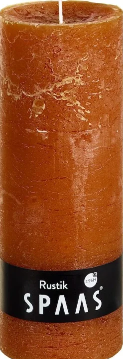 Spaas Stumpenkerze Rustic zimtbraun D 6,8 cm H 19 cm