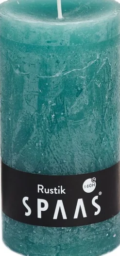 Spaas Stumpenkerze Rustic türkis D 7 cm H 13 cm