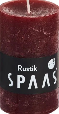 Spaas Stumpenkerze Rustic weinrot D 4,8 cm H 8 cm