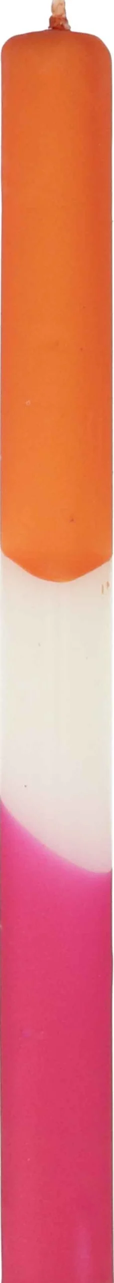 Stabkerze Duo Dip Dinner orange / rosa 10 Std. D 2 H 25 cm