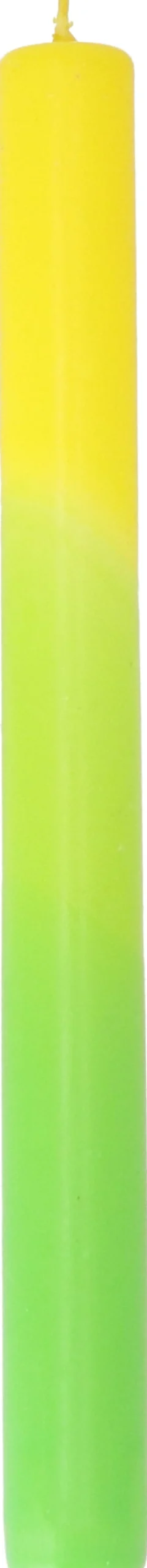 Stabkerze Triple dipped gelb/grün 7,5 Std. D 2,2 H 25 cm