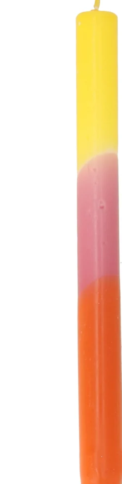 Stabkerze Triple dipped gelb / rosa / orange 7,5 Std. D 2,2 H 25 cm