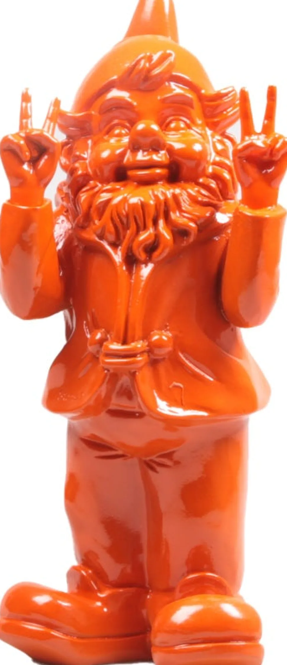 Stoobz Design Gartenzwerg Peace orange 11 x 13 x 31 cm