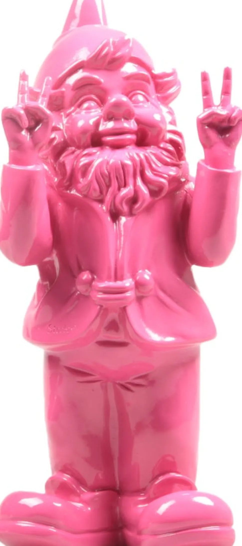 Stoobz Design Gartenzwerg Peace rosa 11 x 13 x 31 cm