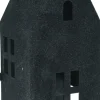 Teelichthalter Haus schwarz 12 x 10 x 31 cm